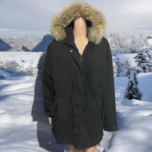 London Fog Towne Hooded Parka‎ Winter Coat Faux Fur Trim Plus Size 1X
